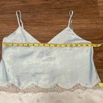 Victoria's Secret Victoria’s Secret Lightweight Satin like Cami Tank Lace Trim Light Blue White M Photo 7