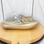 Lands' End Lands’‎ End Snowflake Fur Lined Moccasin Slipper Loafer Metallic Gold Size 8 Photo 2