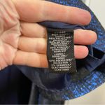 Monique Lhuillier dress blue Odyssey one shoulder metallic gown high low size 16 Photo 6