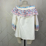 Parker Jenay Off the Shoulder Blouse in Cream Multi Stripe Size US Small Photo 10