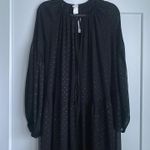 H&M  LONG BLACK POLKA DOT SHIMMERING PATTERN  CHIFFON WITH INNER DRESS SZ XL NWT Photo 3
