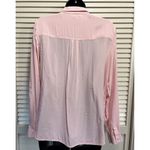 a.n.a Pink Button Up Long Sleeve Shirt Pocket Size Large Rayon Photo 3