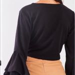 Very J ‎Cropped Fuzzy Ruffle Sleeve Sweater Photo 7