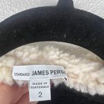 James Perse Women's High Pile Fleece Trim Hooded Cardigan Black Sz 2 (M) Photo 4