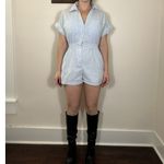 ZARA  Baby Blue Shortall Jumpsuit Size Medium Photo 1