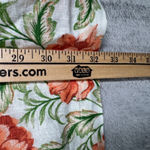 Joie  Linen Skirt Womens L White Red Green Floral Midi‎ Summer Boho Chic Resort Photo 7