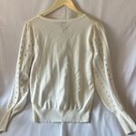 Carmen Marc Valvo  Women's White Embellished Knit Square Neck Top Size L NWT Photo 7