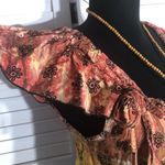 Lady Cactus Dress Handmade Boho Paisley Cap Sleeves Cotton M Brown Size M Photo 4