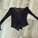 Black Lace Front Botton Long Sleeve Photo 2