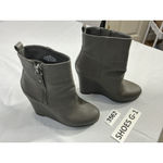 Nine West Womans Hartinsolo Size 6m Gray Zip Up Wedge Ankle Boots Photo 1