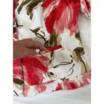 Joanna White & Red Floral Blazer 3/4 Sleeve Stretch Cotton Blend Size L Size L Photo 6