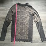 Varley  Brown Bodycon Snakeskin Print Long Sleeve Active Yoga Run Top Size M Photo 7