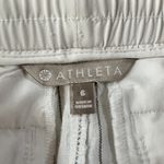 Athleta  Beachside Bali SZ 6 Linen Shorts Striped Pull-On Tie Drawstring Hi-Rise Photo 4