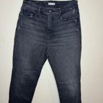 Good American Good Girlfriend Cropped Distressed Hem Size 27 Black Grey Photo 0