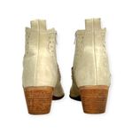 Spiral | Size 9 | VINTAGE Cream Studded Buckle Strap Leather Pointed Toe Booties Gold Photo 2
