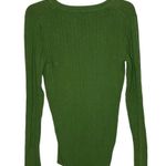 Old Navy  Women Cable Knit Ribbed Long Sleeve Sweater Stretch V-Neck Medium Green Photo 7