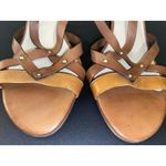 Cole Haan NEW NikeAir Brown Leather Gold Studded Heels Shoes Sandals 9 B Photo 4