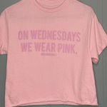 Mean Girls  On Wednesdays We Wear Pink Crop T Shirt Women's Size Small Photo 0