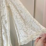 Free People  Sheer Floral Lace Ruffled Blouse with Bell Sleeve - Size Small Photo 6