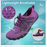 NEW Barefoot Water Shoes Wide Toe Box Lightweight Quick Dry Aqua Socks 7W/6M Purple Size 7 Photo 1