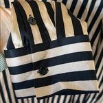 NWT weekend stories black and tan striped satin shirt dress Size L Photo 4