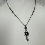 Lia Sophia  Silver Tone Purple Glass Bead Necklace Womens Jewelry Photo 1