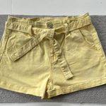 No Boundaries NoBo Butter Yellow Denim Tie Belt High Waist Short Shorts Size 7-9 Photo 0