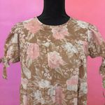 Urban Outfitters Pastel Brown, Pink & White Floral Babydoll Dress - Size Medium Photo 8