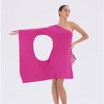 Cult Gaia  Evora Mini Dress‎ bright pink knit one sleeve dress NEW size s Photo 2