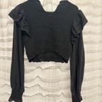 ZARA  dark grey Ruffled Women's Top Photo 1