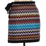 Reclaimed Vintage Wrap Mini Skirt Chevron Pattern Colorful Multicolored Retro 10 Photo 2