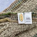 Talbots Long Wool Blend Textured Chunky Scarf Green Taupe Fringed Made In Italy Photo 4