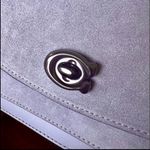 Coach  Madison Shoulder Bag 16 Granite Gray Suede Leather with Gunmetal Hardware Photo 7