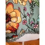 Twine & String  blousen ruffled cap sleeve blue floral top womens small Photo 6