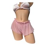 Rachel Roy  women’s extra large sheer pink sleep shorts ruffle elastic waistband Photo 4