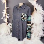 Boho Bell Sleeve Top Blue Photo 5