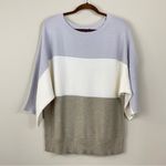 Lafayette 148  NY Cotton-Cashmere Blend Colorblock Oversized Sweater Size Medium Photo 2