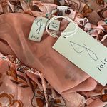 Joie  Coral Floral Blouse Tunic Tie Neck Chiffon Size Medium Photo 4