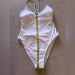 Shade & Shore 🔻NWT  white one piece swimsuit size 8/10 high leg cheeky Photo 12