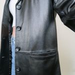 Cabela's Vintage 90s Cabela’s Black Leather Blazer Trench Coat Photo 6