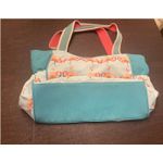 Sun N' Sand Flamingo Large Zip Top Canvas Shoulder Bag Elastic Side Pockets Pink Photo 2