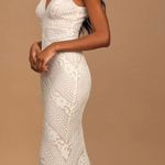 Lulus Alianna White And Nude Lace Maxi Long Dress Photo 0