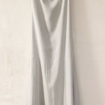 Theia Bridesmaid Bianca Twist Back Maxi Gown in Silver Size 6 Photo 0