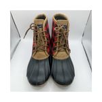 Simply Southern  red black buffalo check plaid duck boots rain snow  10 Photo 2