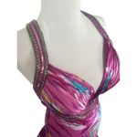 David's Bridal David’s Bridal Pink Floral Watercolor Mermaid Prom Dress Back Detail Size 1/2 Photo 4