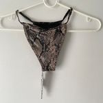 Motel Rocks NWT Taupe & Black Valter Snake Print Cheeky High Cut Bikini Bottom Photo 4
