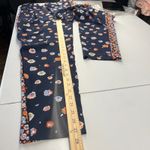 Maison Jules Pants Womens 4 Blue Floral Print Straight Leg High Rise Pleated Photo 10