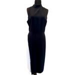 White House | Black Market WHBM Lined Black White Seeveless Banded Collar Dress 12 Photo 11