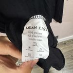 Milan Kiss New Black Long Blouse with sheer sleeve stripe size small Photo 3