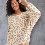 Aerie Leopard Buttercream oversized Sweater Tan Photo 0